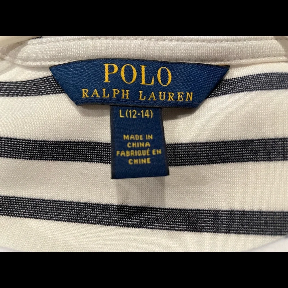 POLO Ralph Lauren - cute striped dress with fabric for a bow to add shape. - Picture 2 of 3